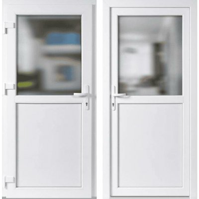 OknaDvereNaMiru.cz Vchodové dveře 1-2 sklo krizet bílá / bílá levé otevírání dovnitř 98 x 198 cm – Hledejceny.cz