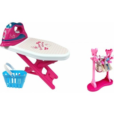 LEAN Toys 4847 Dětské žehlící prkno s žehličkou, růžové – Sleviste.cz