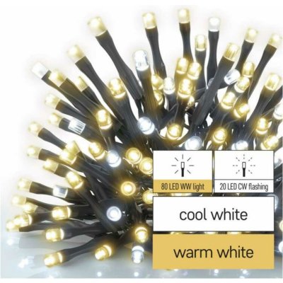 Emos D1AN02 Standard LED spojovací vánoční řetěz blikající 10 m venkovní teplá studená bílá – Zboží Dáma