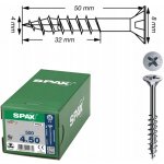 SPAX vruty 4x50mm Pz zápustná hlava, plný závit, pozink – Hledejceny.cz