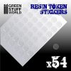 Příslušenství ke společenským hrám Green Stuff World: Resin Token Stickers 20mm 54 ks