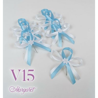 Saténové svatební vývazky V15 (Sky-blue) – Zboží Dáma