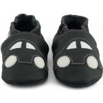 Ebooba Kožené capáčky s koženou podrážkou auto Černá – Sleviste.cz