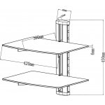 TecTake 400295 Policový systém na DVD/SAT dvě poličky 44x42x34cm ocel