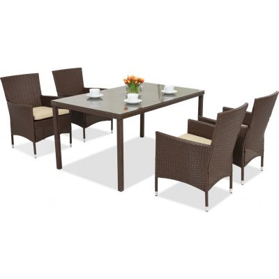 Garden Point polyratanový zahradní nábytek Milan / Granada 4 hnědý – Sleviste.cz