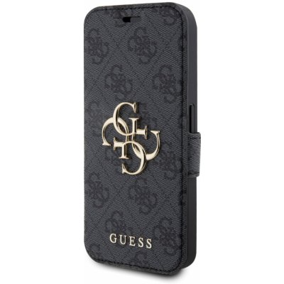 Pouzdro Guess PU 4G Metal Logo Book iPhone 15 Pro Max šedé – Zboží Mobilmania