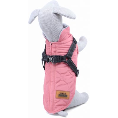 Vsepropejska Barbo zimní bunda pro psa s postrojem Růžová – Zboží Mobilmania