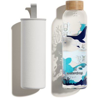 Waterdrop Glass Ocean skleněná + obal na láhev 600 ml – Zboží Mobilmania