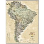 National Geographic Jižní Amerika - nástěnná mapa Executive 61 x 76 cm Varianta: bez rámu v tubusu, Provedení: laminovaná mapa v lištách – Zboží Mobilmania