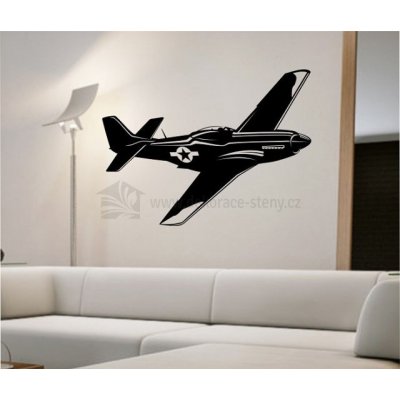 dekorace-steny.cz 795 - Samolepky na stěnu - Letadlo Mustang - 40 x 55 cm