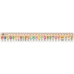Metrie Didakt-M07 Dřevěné pravítko s potiskem Alphabet 25 cm – Zboží Živě