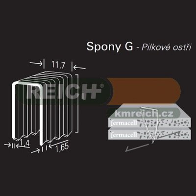 Spony G, pilkové ostří, pro Fermacell, 11,7mm Délka(mm): 25, Materiál: ocel; pozink; fermacell – Sleviste.cz