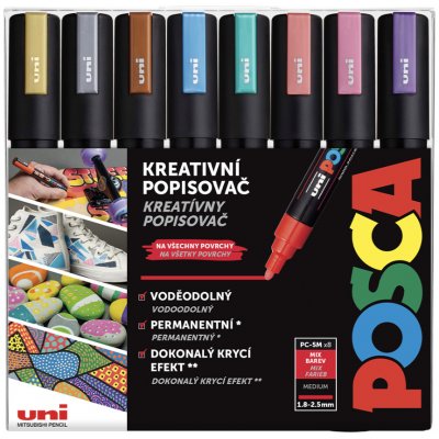 Uni Posca 5M sada 8ks metalické – Zbozi.Blesk.cz