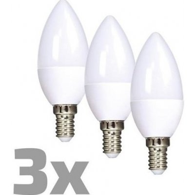 Interier-Stejskal ECOLUX LED žárovka 3-pack, svíčka,teplá bílá 6W, E14, 3000K, 450lm, 3ks – Zboží Mobilmania
