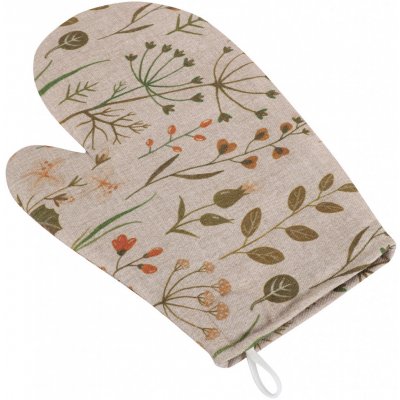 Bellatex Kuchyňská chňapka Větvičky na režné béžová zelená oranžová 28 x 18 cm – Zboží Mobilmania
