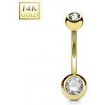 Šperky4U zlatý piercing do pupíku banánek velký ZL01091C-YG – Zboží Mobilmania