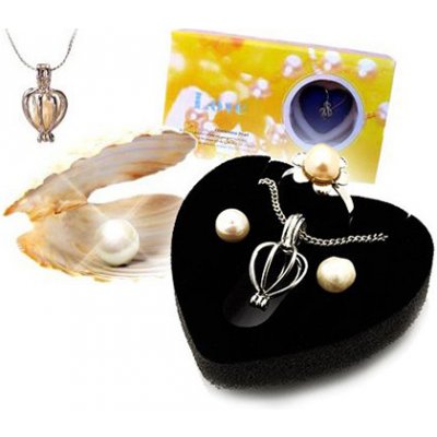 Dudlu Perla přání v perlorodce s náušnicemi a prstýnkem – Zboží Dáma