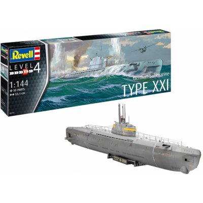 Revell Plastic ModelKit ponorka 05177 German Submarine Typ XXI 1:144