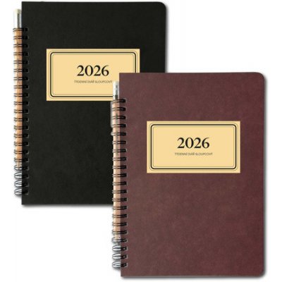 Retro A5 týdenní 2026 vínový/černý – Sleviste.cz