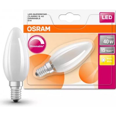 Osram LED žárovka RETROFIT CLASSIC DIM E14 4,8W =40W 2700K teplá 470lm stmívatelná svíčka – Zboží Mobilmania