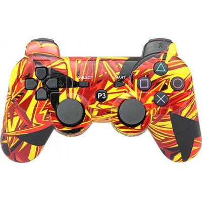PSko PS3 bezdrátový ovladač Abstract Red&Yellow E10039 – Zboží Živě