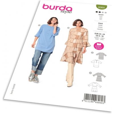 Burda Střih Burda 6060 - Tunika, šaty s volány – Zboží Mobilmania