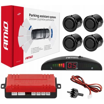 AMiO Sada asistentů parkování LED 4 senzory černé GOLD 18mm – Sleviste.cz