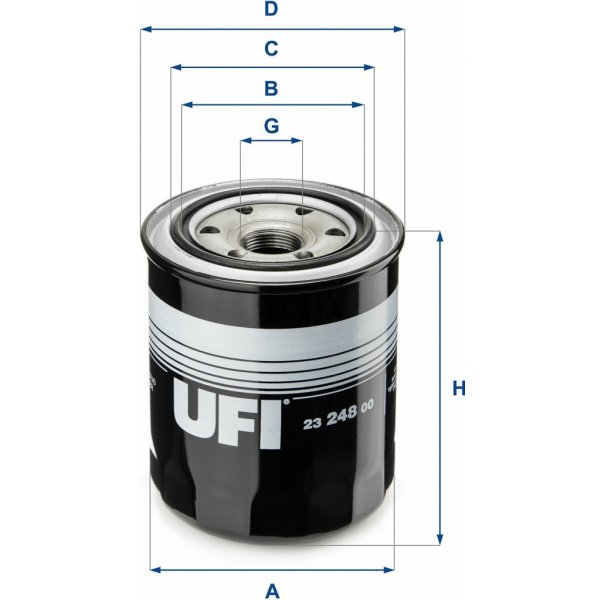 Olejový filtr pro automobily Olejový filtr UFI 23.248.00
