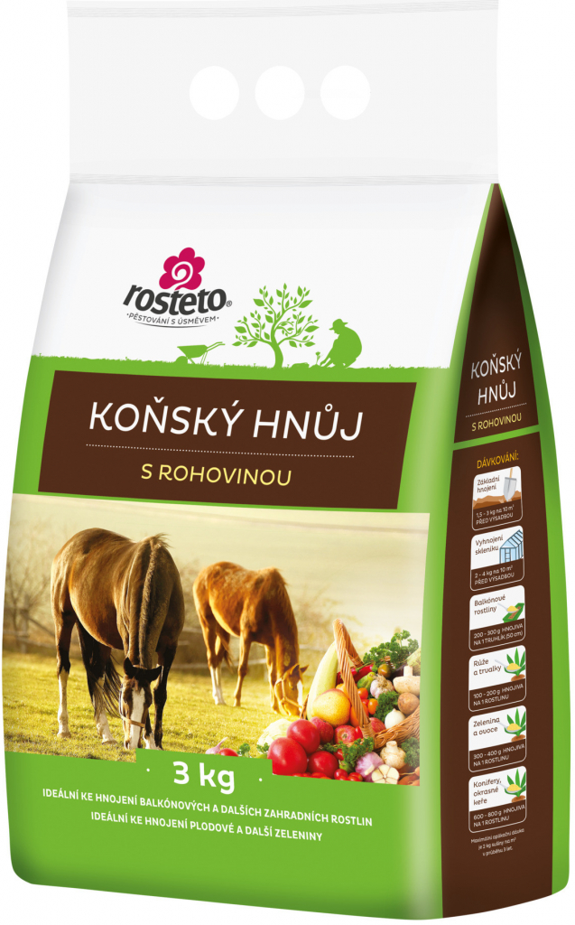 Forestina Koňský hnůj granulovaný - 3kg s rohovinou