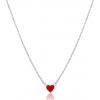 Náhrdelník JVD Dámský stříbrný náhrdelník srdce červené SVLN0725S75CE42