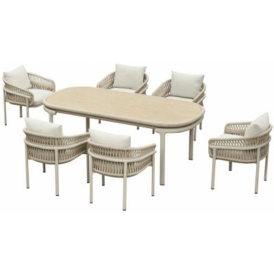 Anvicti2 Zahradní 6 místná jídelní souprava CALYPSO BEIGE/SINTERED STONEHG2078190 – Hledejceny.cz