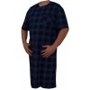 Pánské pyžamo Xcena noční košile krátký rukáv tmavě modrá