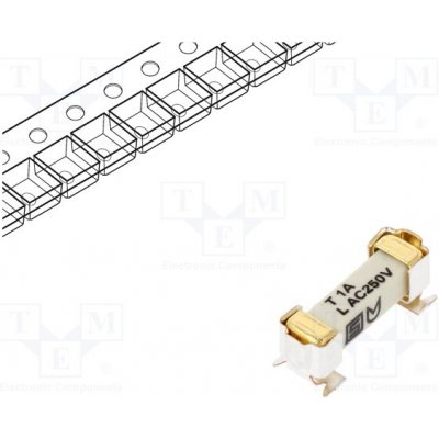 SCHURTER 3404.2416.22 Pojistka: tavná; zpožděná; 1A; 250VAC; 125VDC; SMD; keramická; měď