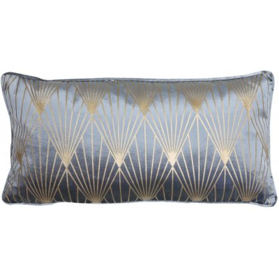 Light & Living Modrý sametový polštář se zlatými ornamenty Janise 60x30 – Hledejceny.cz