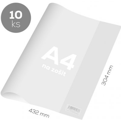 JUNIOR Obal na sešit A4 PVC 432x304 mm hrubý transparentní 10 ks – Zboží Dáma