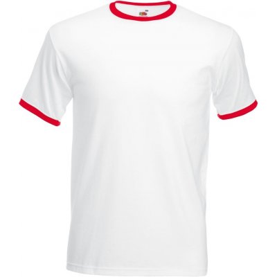 Fruit of the Loom tričko Ringer T racerback bílá/červená – Sleviste.cz
