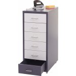 Mendler na kolečkách Boston T851 69x28x41cm 6 zásuvek tmavě šedá bílá-tmavě šedá – Zboží Dáma