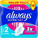 Always, Hygienické Vložky Ultra Day Super Velikost 2 Křidélka 16 ks – Zboží Dáma