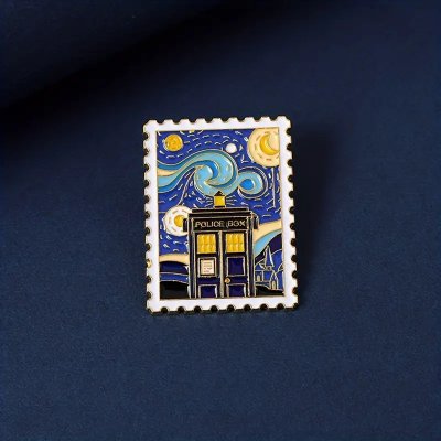 Odznak (pins) obraz Police Box 4 x 3 cm - barevný