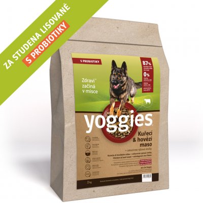 Yoggies granule lisované za studena s probiotiky Kuřecí & hovězí maso 90 g – Zboží Mobilmania