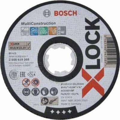 Ploché řezné kotouče Multi Material systému X-LOCK, 115×1×22,23 2608619268 – Zboží Mobilmania