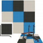 Divio Pěnové puzzle do fitness a bazénu 9 ks 180 x 180 x 1 cm černo-bílo-modré – Zboží Mobilmania