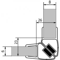 Polysan Sada dvou těsnění (magnet) na 6 a 8mm sklo, 2000mm , varianta roh