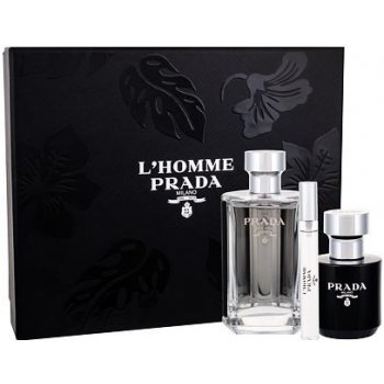 Prada L´Homme EDT 100 ml + sprchový krém 100 ml + EDT 10 ml dárková sada