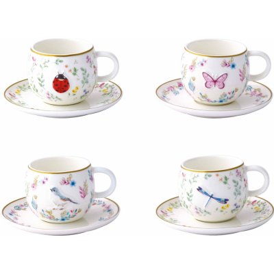 Fancy Garden Porcelánová sada šálek s podšálkem na espresso 2 x 120 ml – Zboží Mobilmania