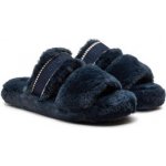 Tommy Hilfiger bačkory Fur Basics Slipper FW0FW08343 tmavomodrá – Zboží Mobilmania