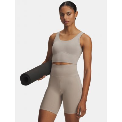 Under Armour Meridian Fitted Crop Tank Hnědá – Zboží Mobilmania