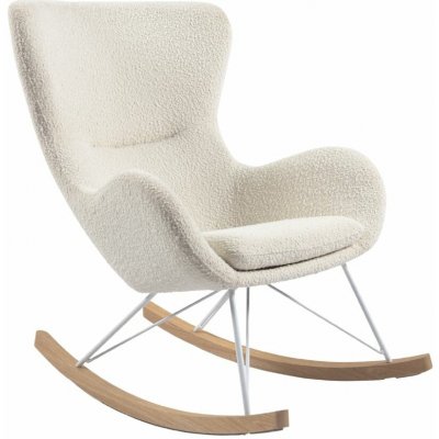 Kave Home Bílé látkové houpací křeslo Vania – Hledejceny.cz