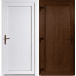 OknaDvereNaMiru.cz Vchodové dveře Emily plné zlatý dub / bílá levé otevírání ven 110 x 210 cm – Hledejceny.cz