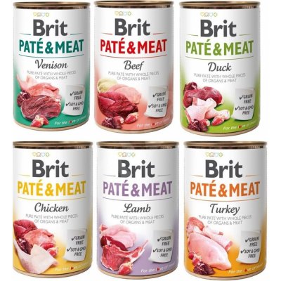 Brit Dog Paté & Meat Mix pack 6 x 400 g – Hledejceny.cz